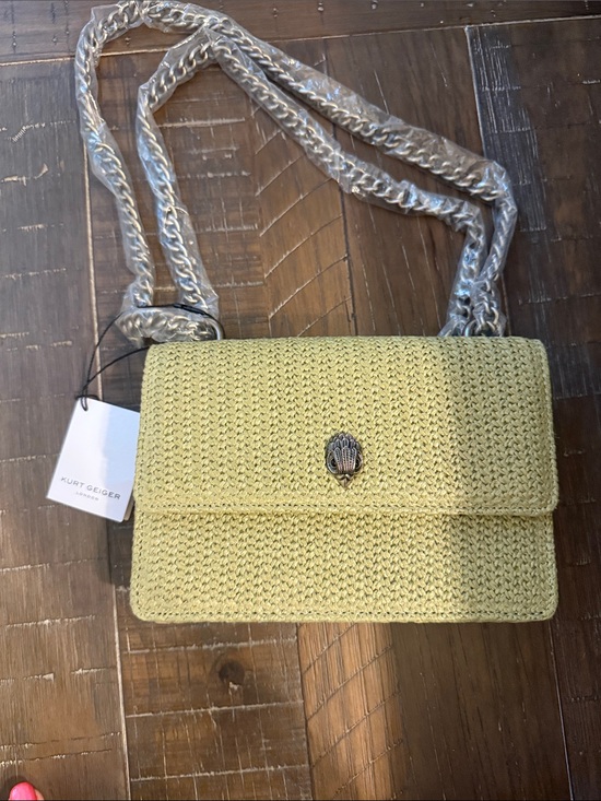 Kurt Geiger Handbags - Kurt Geiger Pale Green Small Shoreditch Woven Crossbody Bag